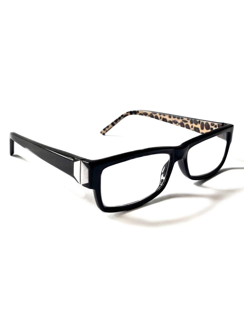 Retro Petite Fit Reading Glasses Skinny Rectangular Unisex Animal Leopard Mens